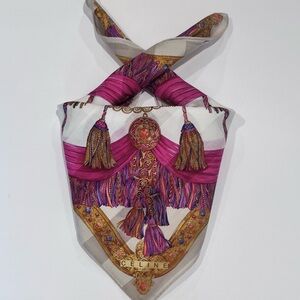 Celine VTG Handkerchiefs Women Mini Scarf Bannada Logo Cotton Pocket Square 19”